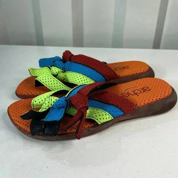 Rare Arche Nubuck Slides Neon Colorful Beach Sandals Size 8 NEW Vintage Bright - Picture 5 of 9